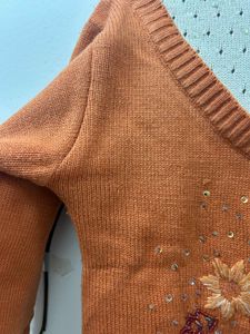 Gorgeous Embroidered Crop Asymmetrical  Sweate