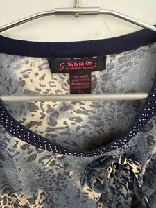 Blue Net Mesh Top For Teens