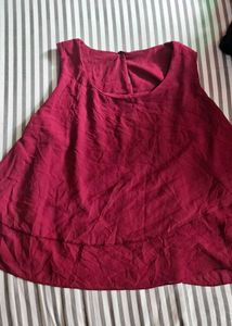 Burgundy Sleeveless Top