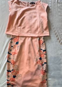 Peach Floral Dress