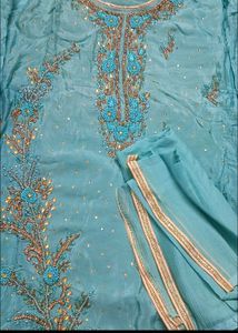 Embroidered Teal Ethnic Top