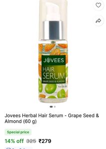 Jovees Herbal Hair Serum Grapes Seed Almond 60)G