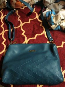 Metro Blue Quilted Crossbody Bag