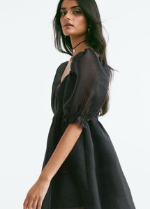 H&amp;M black organza babydoll dress