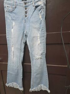 Highwaisted Bootcut Ribbed Denim