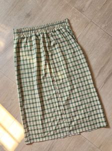 Olive Check Skirt