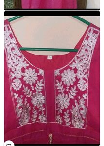 Chikankari Pink Kurti