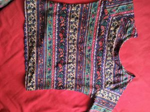 Vintage Floral Print Top