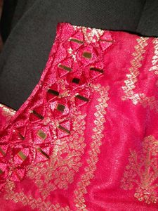 Beautiful Mirror-Worked Pink Kurta