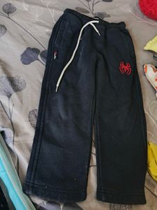 Boys Black Printed Pants