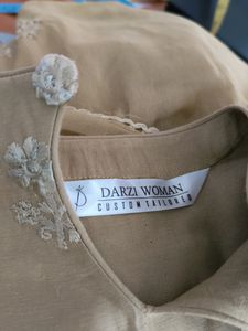 Tan Embroidery Kurta Set (Women's)