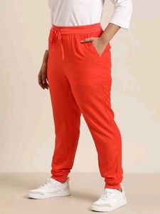 Sztori Women Plus Size Solid Woven Joggers
