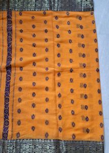 New Mustard Yellow Embroidered Saree !!