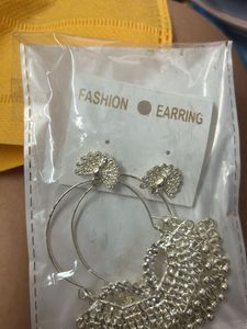Silver Peacock Tassel Earrings