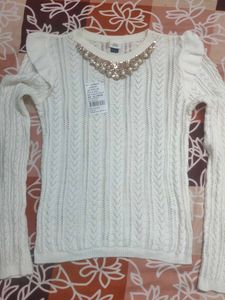 Girls' Embellished Knit Sweater