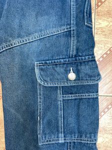 Blue Denim Cargo Pants