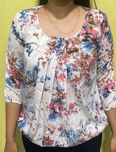 White Floral Top