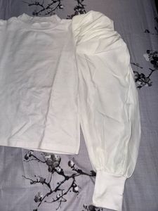 Baloon Sleeves Stylish White Top