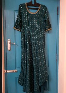 Emerald Green & Gold Anarkali