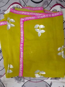 Elegant Chartreuse & Greenish Saree