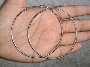 Big Silver Hoop Earrings