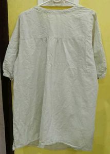 White Embroidered Tunic Top 36-40