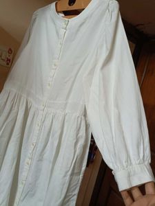 WHITE BUTTON-DOWN DRESS
