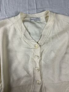 Korean Cream Cropped Cardigan