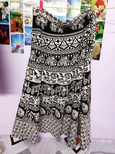 Black &amp; White Wrap Skirt