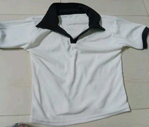 White Polo Shirt w/ Black Trim