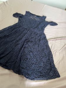 Elegant Blue Lace Dress