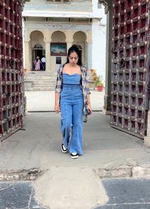 Denim Off Shoulder Jumpsuit