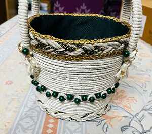 Decorated Rope Basket Only 1 Piece