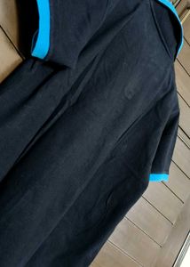 Fanideaz Men Black Cotton Casual Polo Tshirt