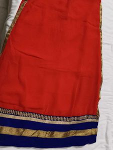 Women Red Georgette Zari Stone Festive Kurta
