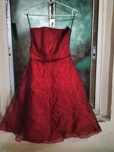 Pintrest Red Strapless Dress