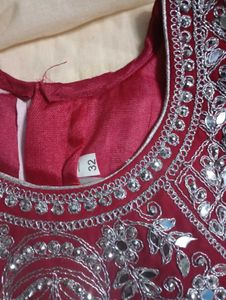 Elegant Red pink Lehenga Choli 32 size Set