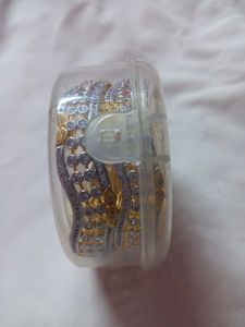 Gold Plated Bangles Wth Stones