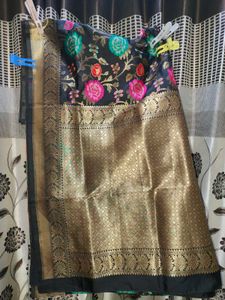 Beautiful Black Floral Saree