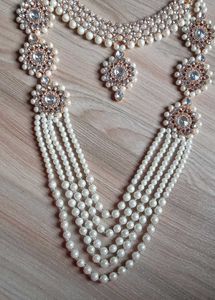Pearl &amp; Crystal Indian Jewelry Set