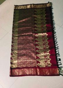 Maroon Colour Pure Kanchipattu Saree