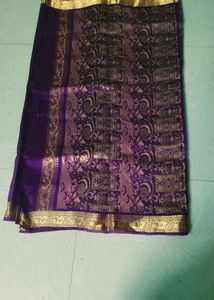 Dark Purple Colour Pure Kanchipattu Saree