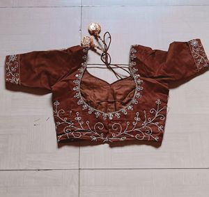 Coffee Colour Net Lahenga