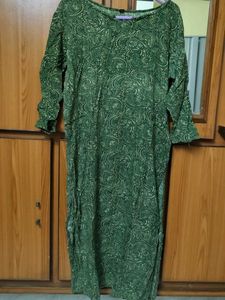 Green Printed Kurta