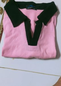 Baby Pink Colour Type Crop Top