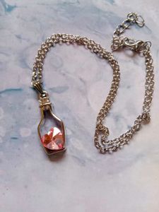 Pink Heart In A Bottle necklace