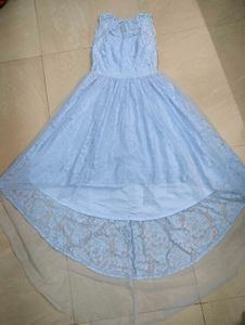 Blue Lace Hi-Lo Dress