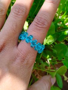 Blue Beaded Ring