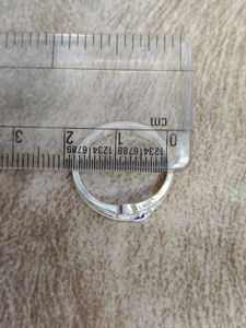Pure Silver Ring in white and blue diamond