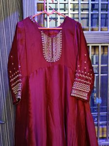 Beautiful Maroon Anarkali Suit